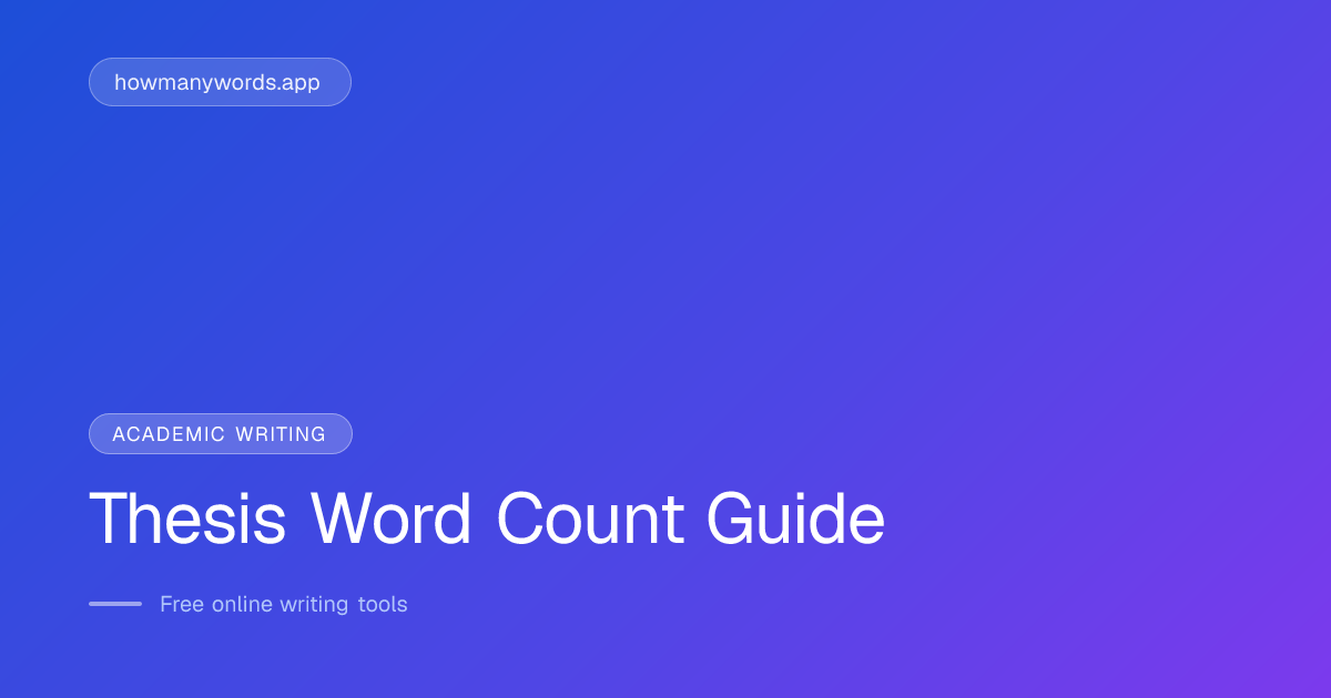 Thesis Word Count Guide: Master's, PhD, and Bachelor's (2026)
