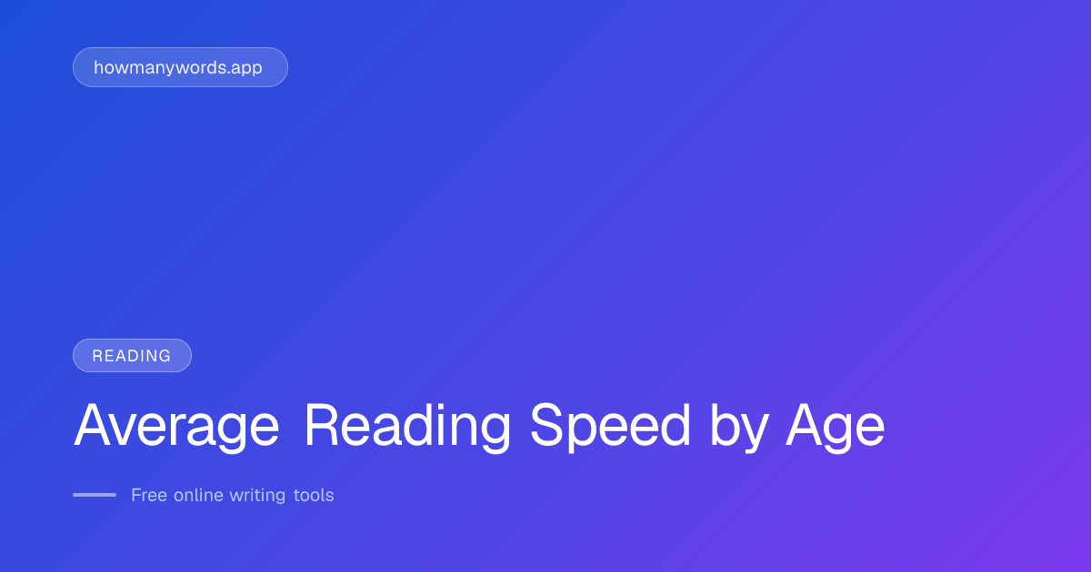 Average Reading Speed by Age (Data-Backed Charts for 2026)